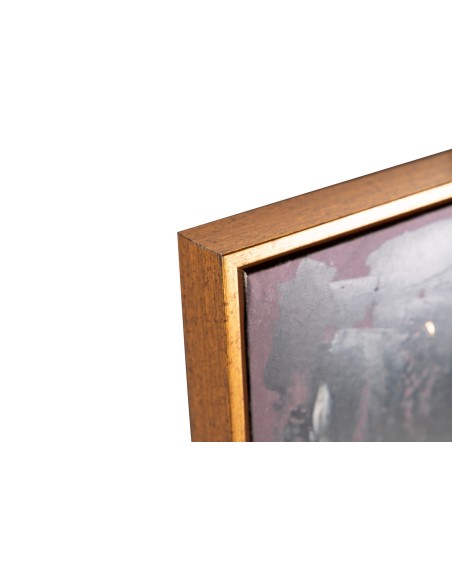 Cuadro abstracto con marco dorado