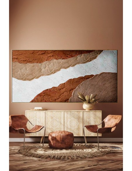 Cuadro abstracto con marco natural