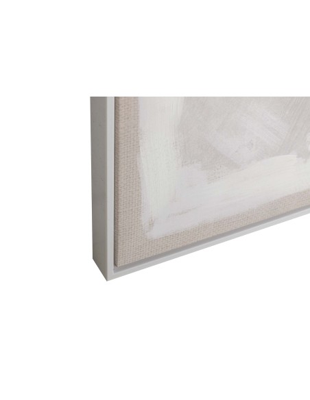 Cuadro lienzo almendro con marco blanco