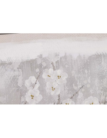 Cuadro lienzo almendro con marco blanco