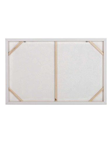 Cuadro lienzo almendro con marco blanco