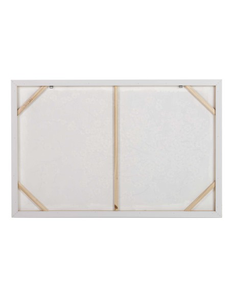 Cuadro lienzo almendro con marco blanco