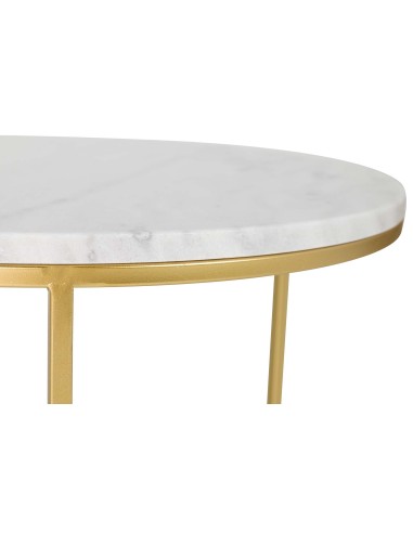 Juego de 2 mesas mármol con pie dorado