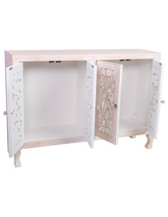 Aparador de madera 4 puertas blanco roto 2
