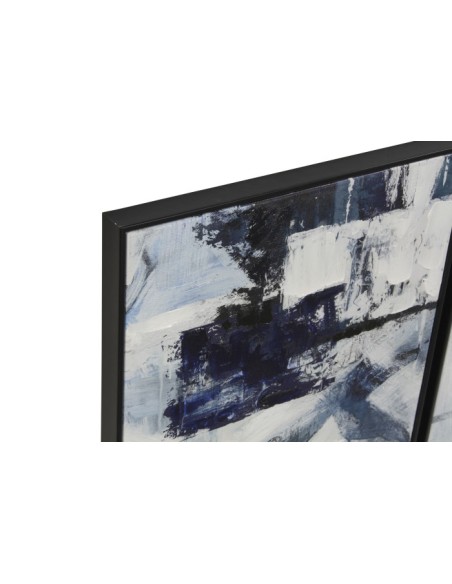 Cuadro lienzo abstracto negro y azul