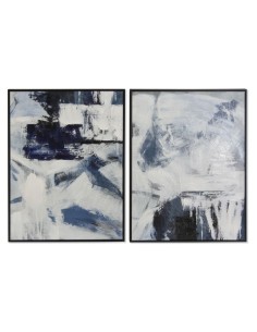 Cuadro lienzo abstracto negro y azul