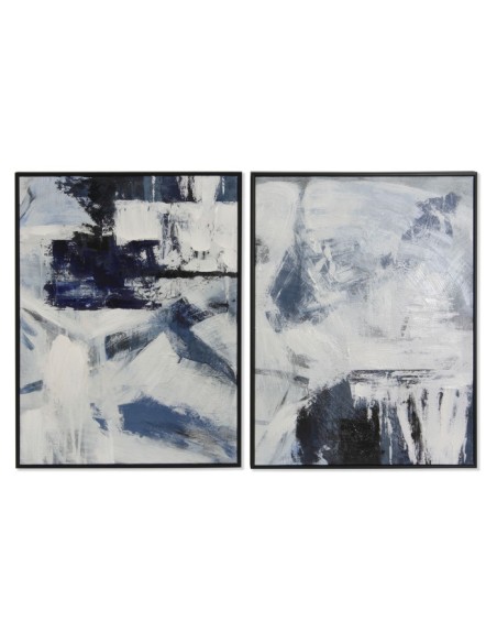 Cuadro lienzo abstracto negro y azul