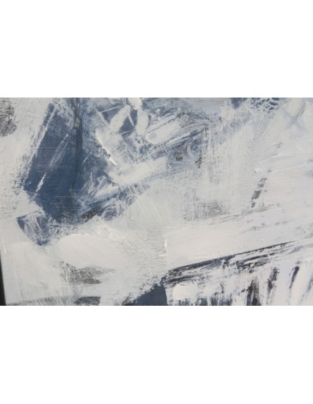 Cuadro lienzo abstracto negro y azul