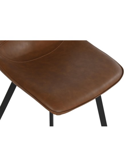 Silla de piel en color camel