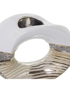 Jarrón de cerámica blanco/champagne 2