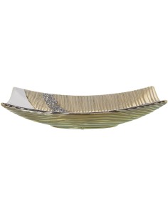 Bandeja cerámica blanca/champagne 2
