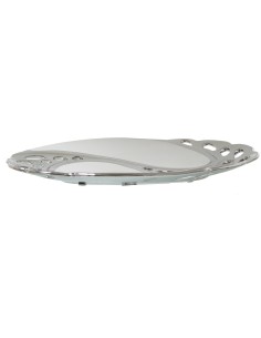 Bandeja cerámica blanca/plata 2