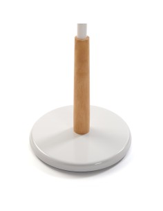 Perchero de suelo blanco y madera 2