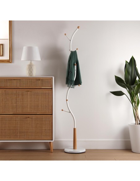 Perchero de suelo Blanco y Madera