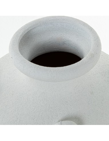 Jarrón cerámica blanco/tierra