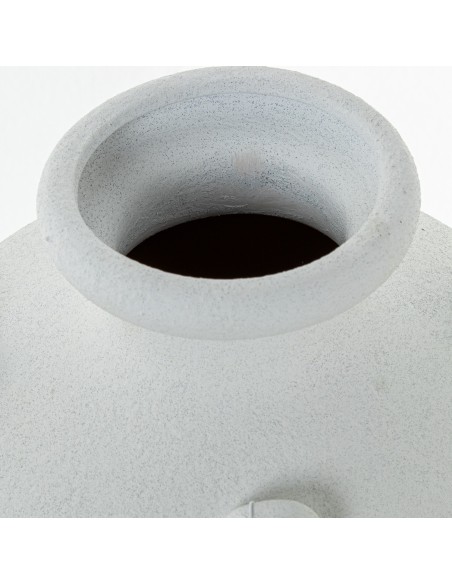 Jarrón cerámica blanco/tierra