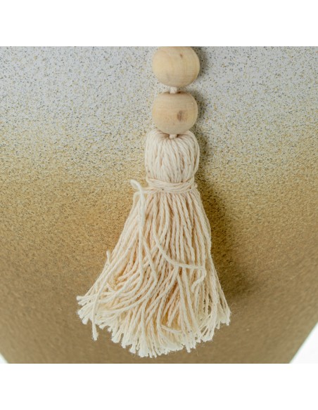 Jarrón cerámica blanco/tierra