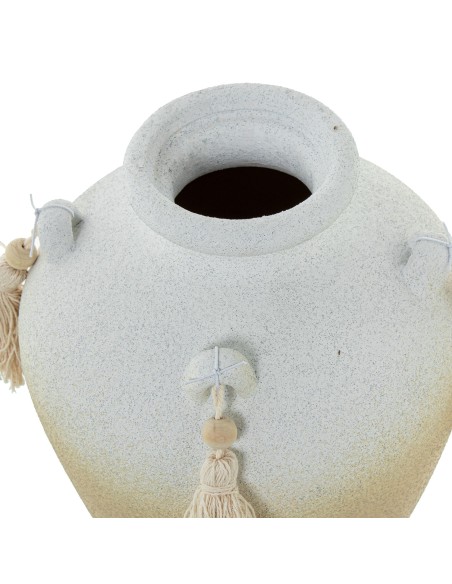 Jarrón cerámica blanco/tierra pequeño