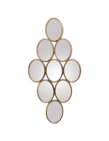 Espejo de pared dorado 9 circulos