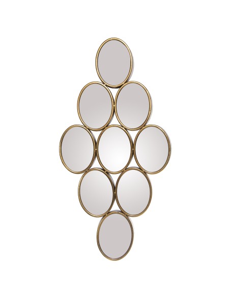 Espejo de pared dorado 9 circulos