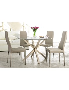 Mesa de comedor redonda patas metal 2