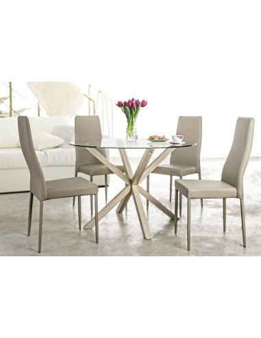 Mesa de comedor redonda patas metal