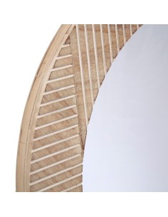 Espejo pared madera redondo 2