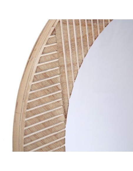 Espejo pared madera redondo