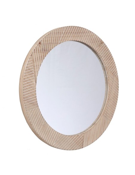 Espejo pared madera redondo