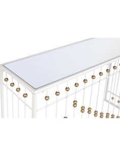 Consola metal espejo blanco 2
