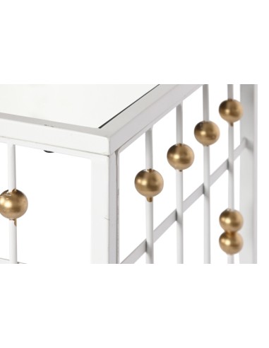 Consola metal espejo blanco