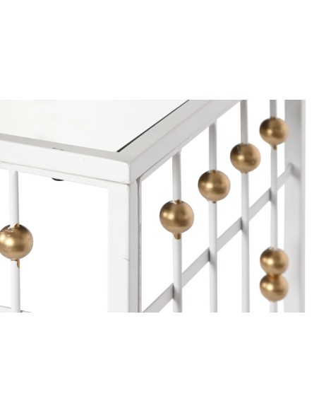 Consola metal espejo blanco