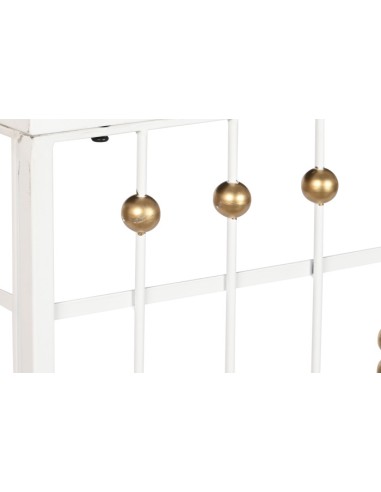 Consola metal espejo blanco