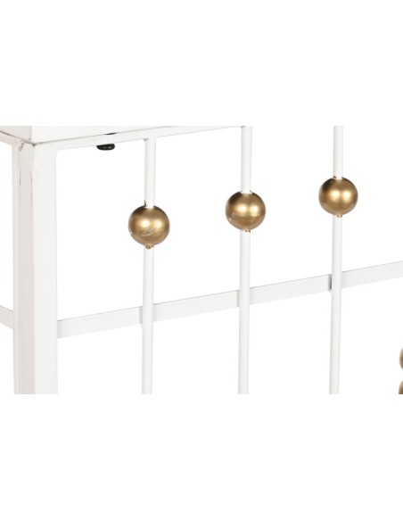 Consola metal espejo blanco