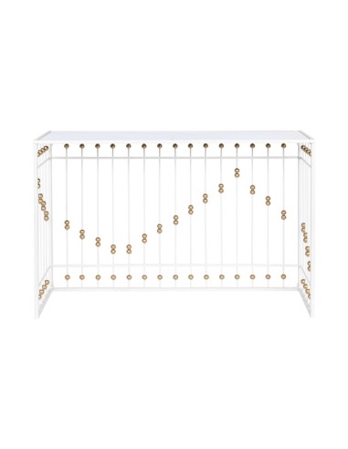 Consola metal espejo blanco