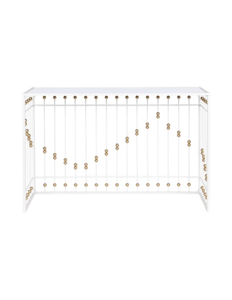 Consola metal espejo blanco