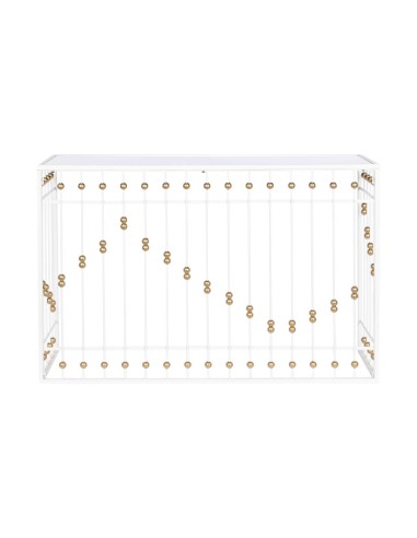 Consola metal espejo blanco