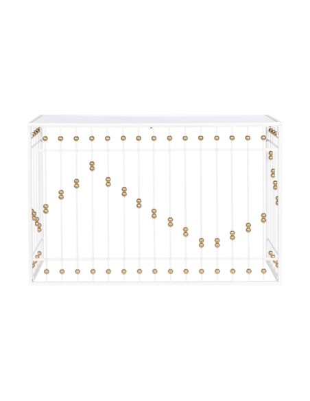 Consola metal espejo blanco