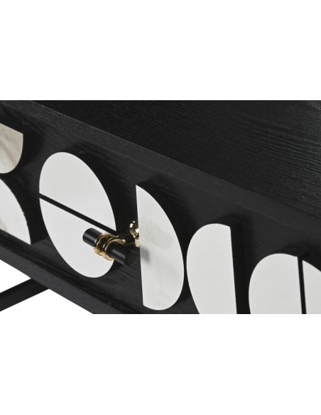 Consola abeto metal mármol negro