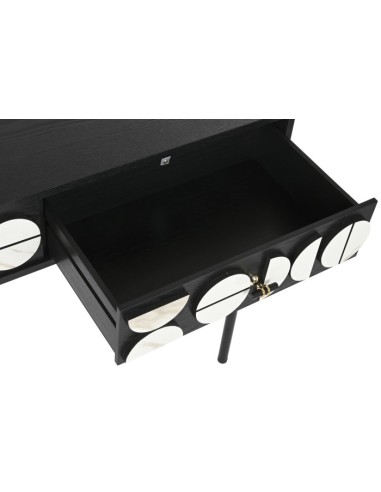 Consola abeto metal mármol negro