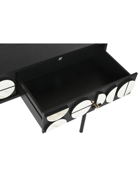 Consola abeto metal mármol negro