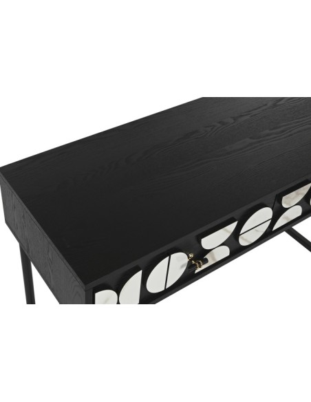 Consola abeto metal mármol negro