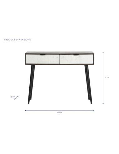 Mueble entrada metal blanco