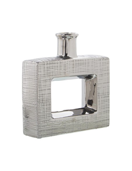 Jarrón cerámica plateada