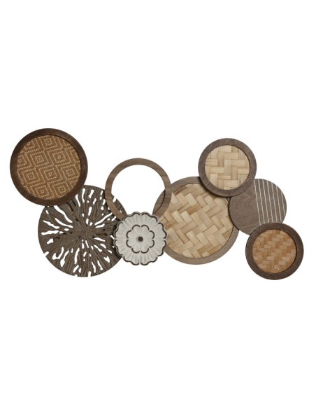 Decoración de pared bambú circulos Decoración de pared bambú circulos