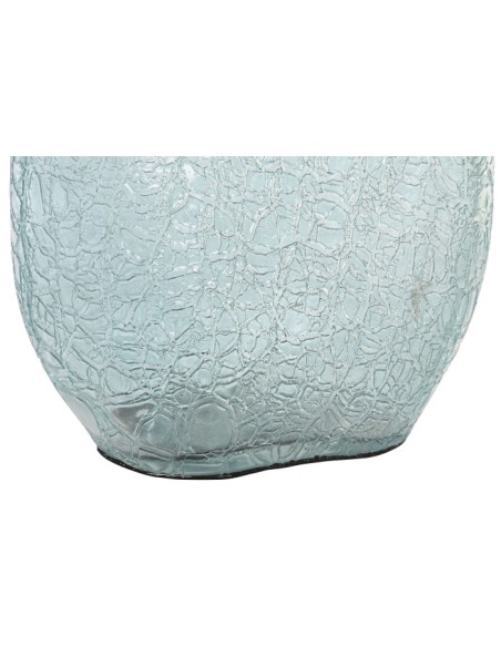 Jarrón Cristal y Aluminio Concha Azul