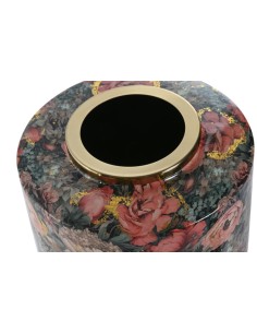 Jarrón hierro flores rosa 2