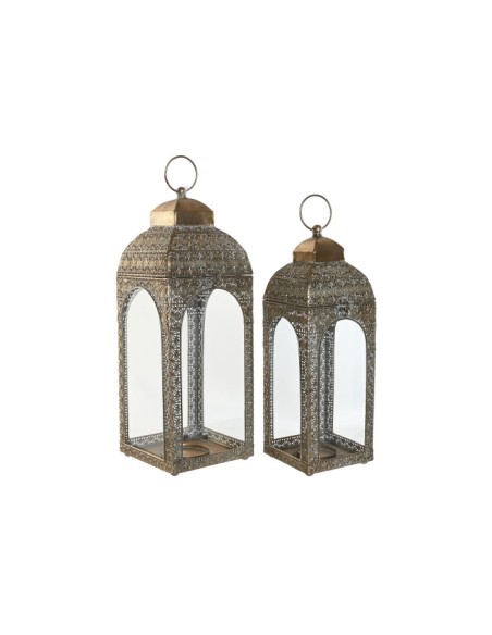 Set 2 farolas metal y cristal Set 2 farolas metal y cristal
