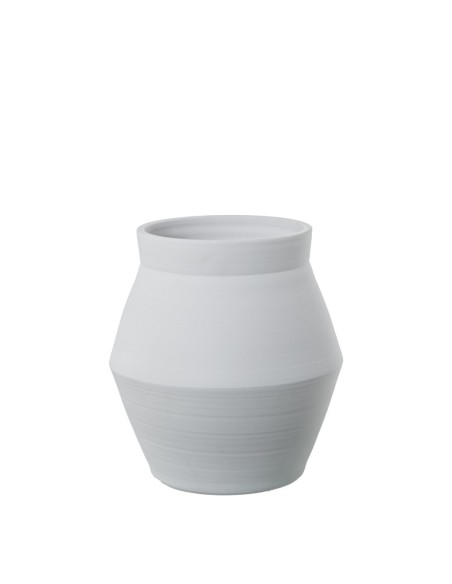 Macetero Cerámica 32cm Blanco Mate