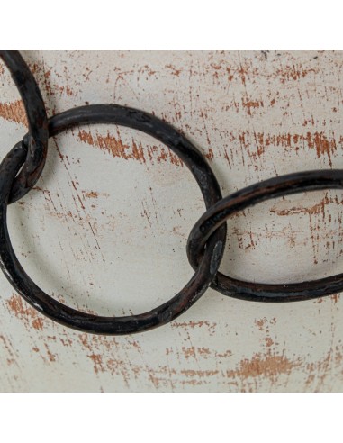 Jarrón Cerámica Blanca Con aros Metal